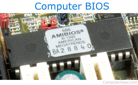 AMIBIOS chip on a motherboard