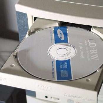 Computer CD-RW drive and disc