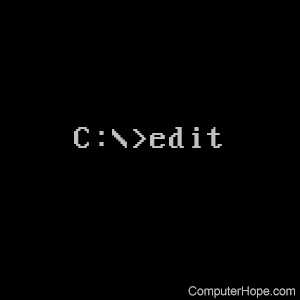Edit command entered at a command line MS-DOS prompt.
