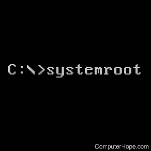 systemroot command in a command line.