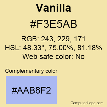 Example of Vanilla color or HTML color code #F3E5AB.