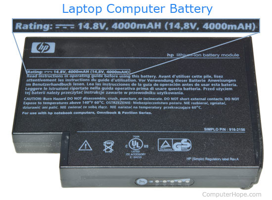 Laptop computer battery