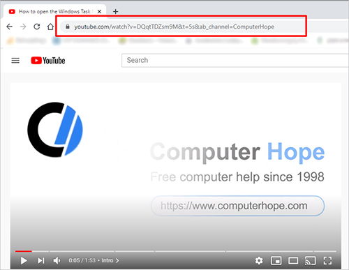 YouTube URL browser