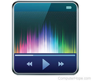 Video animation displayed on a media player.