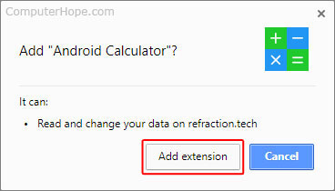 Chrome confirm extension