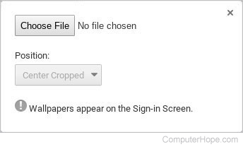 Choose file for Chromebook wallpaper