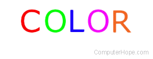 Colored letters spelling the word Color