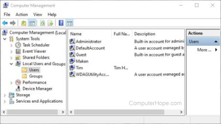 Microsoft Windows 10 Computer Management