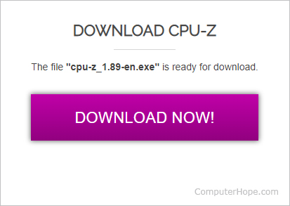 Download now button on the CPU-Z website.