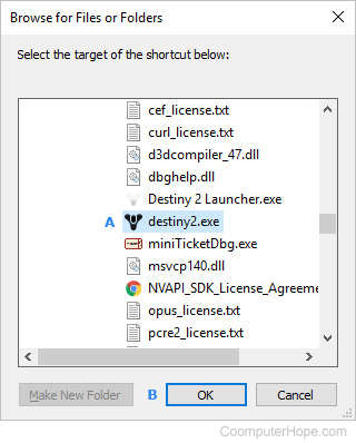 Menu where users may create a desktop shortcut.