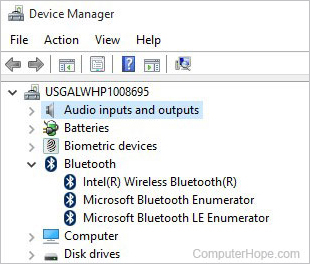 Device Manager with Bluetooth