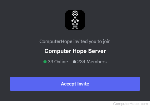 Accept Invite button on Discord.