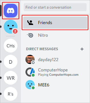 Discord friends selector.
