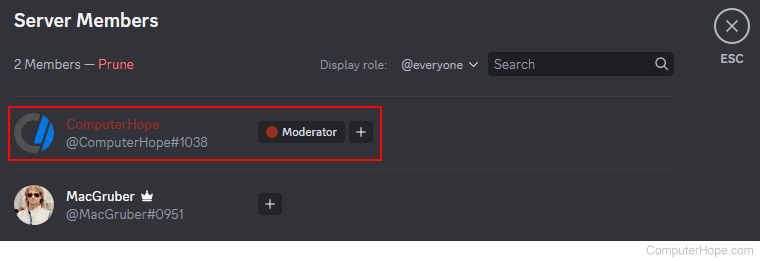 New role added to a user in Discord.