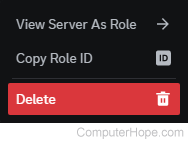 Deleting a role from Discord.