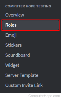 Roles selector in Discord.