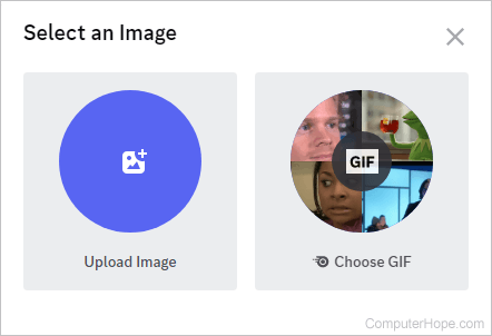 Selecting an image on Discord.
