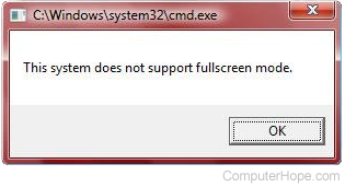 Does not support fullscreen mode