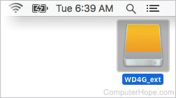 External hard drive icon on the macOS desktop.