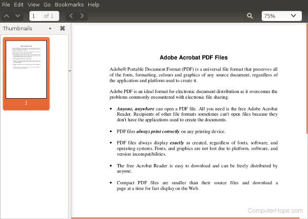 Viewing a PDF using Evince on Linux