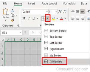 Excel All Borders