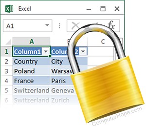 Illustration: A locked Excel file.