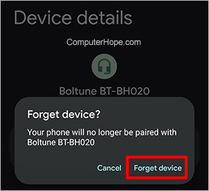 forget device
