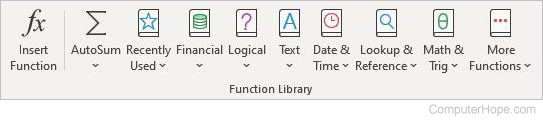 Excel formulas function library