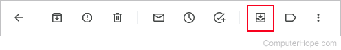 Move to Inbox icon in Gmail.