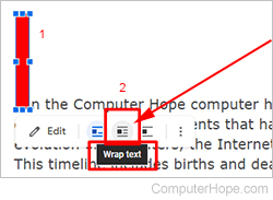 Google Docs Word Art wrap text