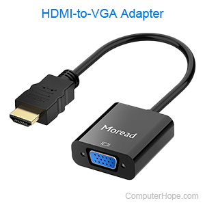 HDMI-to-VGA adapter unit.