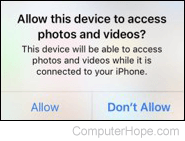 iPhone - Allow device access message