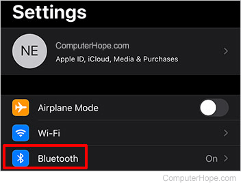 iPhone Bluetooth option