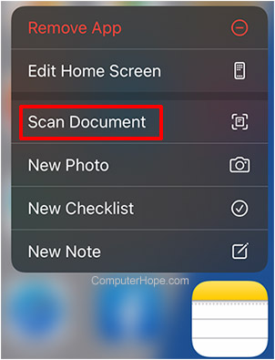 iPhone scan document