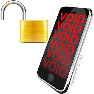 Illustration: Voiding a phone's warranty by jailbreaking