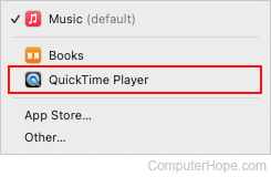 Changing the default music player in macOS.