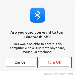 Disabling Bluetooth in macOS.