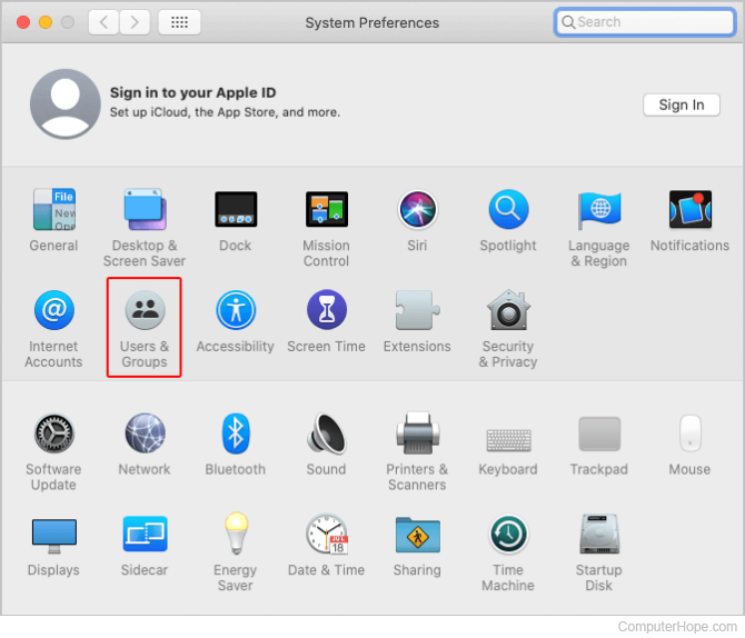 Users & Groups icon in macOS.
