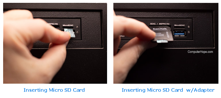 Inserting MicroSD card.