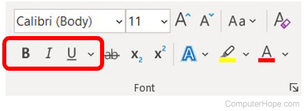 Microsoft Word font style