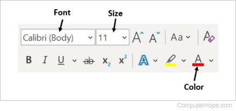 Microsoft Word 2016 font settings