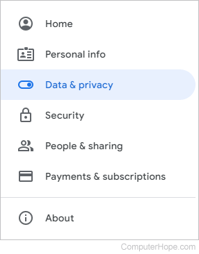 Data & privacy selector