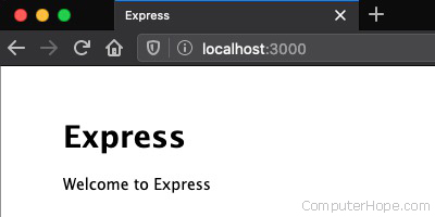 Default Express.js app
