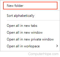 New folder selector in Opera.