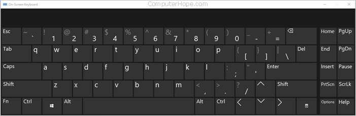On-Screen Keyboard in Windows 10 with no numeric key pad.