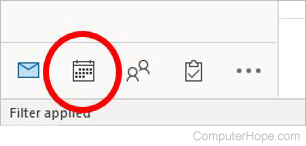 Calendar icon in Microsoft Outlook