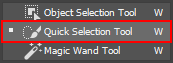The Quick Selection Tool selector in Photoshop.