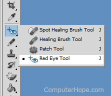 Adobe Photoshop red eye tool