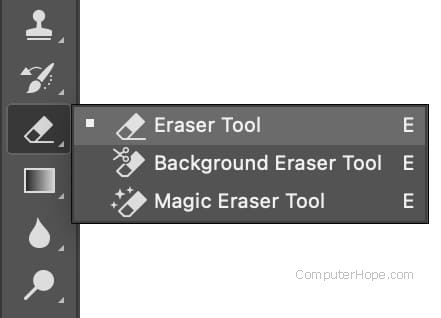 Photoshop eraser tool location
