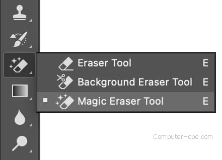 Photoshop magic eraser tool location